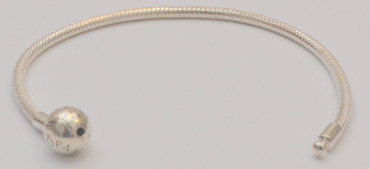 PANDORA 590728 925 Sterling Silver Moment Smooth Snake Chain Charm Bracelets