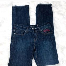 NWOT ED HEARDY BOOT CUT JEANS WITH JAGUAR BACK POCKETS SIZE 31