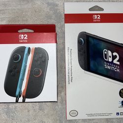 Nintendo Switch Joy-Con 2 (L)/(R) Light Blue/Light Red & Screen Protector BUNDLE