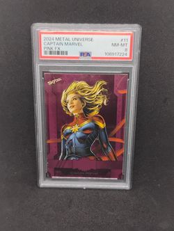 2024 Metal Universe Captain Marvel PINK FX #11 NM-MT PSA8 