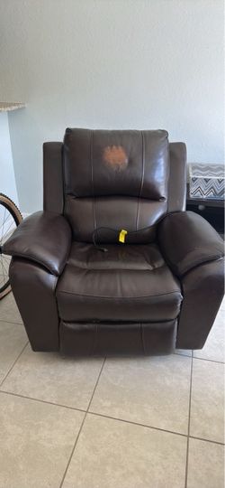 Brown Leather Power Recliner Chair