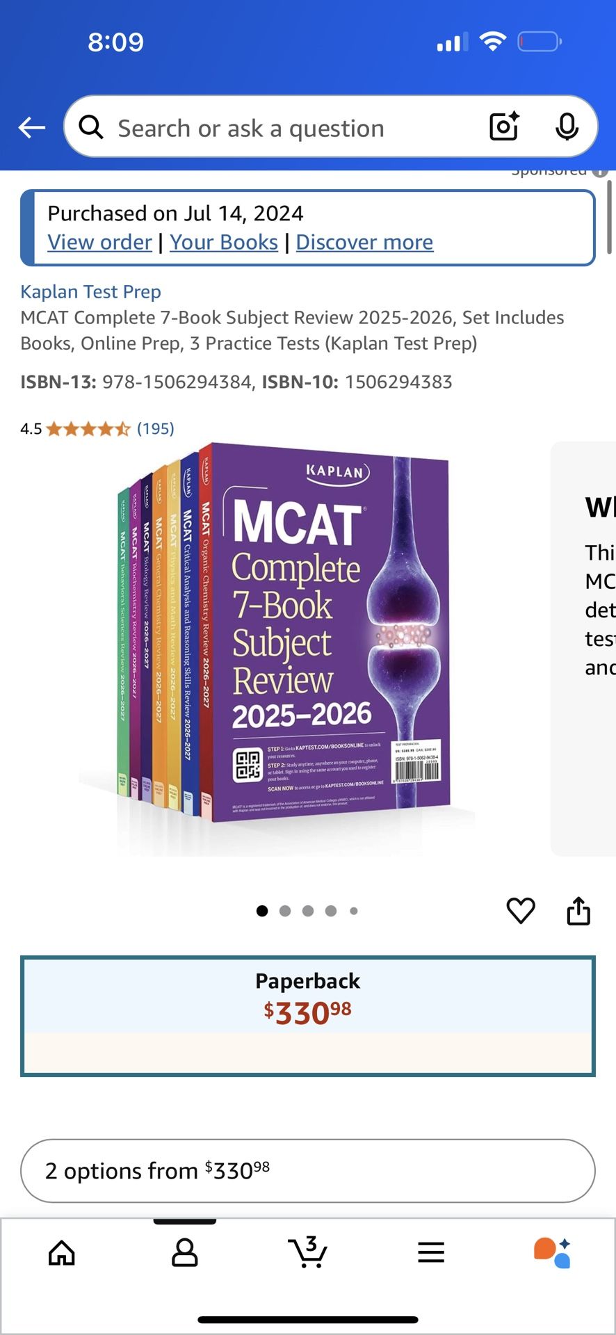 Kaplan MCAT Books 2025-2026