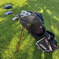 Callaway Strata Complete Golf Set – 9 Clubs & Stand Bag – Some Grip Wear (Please review photo #8)