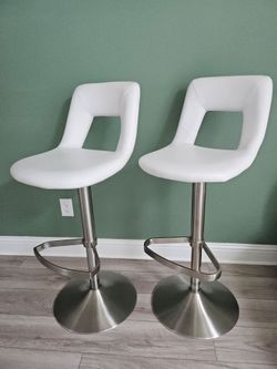 Zuri Modern WHITE Bar Stools - Set of 2