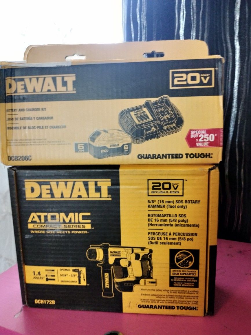 DeWalt 20v Atomic SDS Rotary Hammer And 6ah Battery Kit