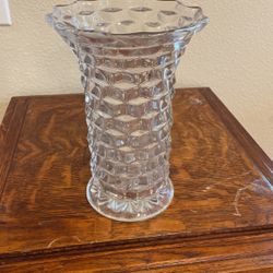 Vintage Glass Vase, Cube Pattern