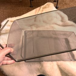 2 Under Shelf Or Desk, Silver Metal Basket 