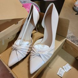 Womens Twist Knot Closed Toe Heeled Pumps Wedding Dress Shoe Pumps