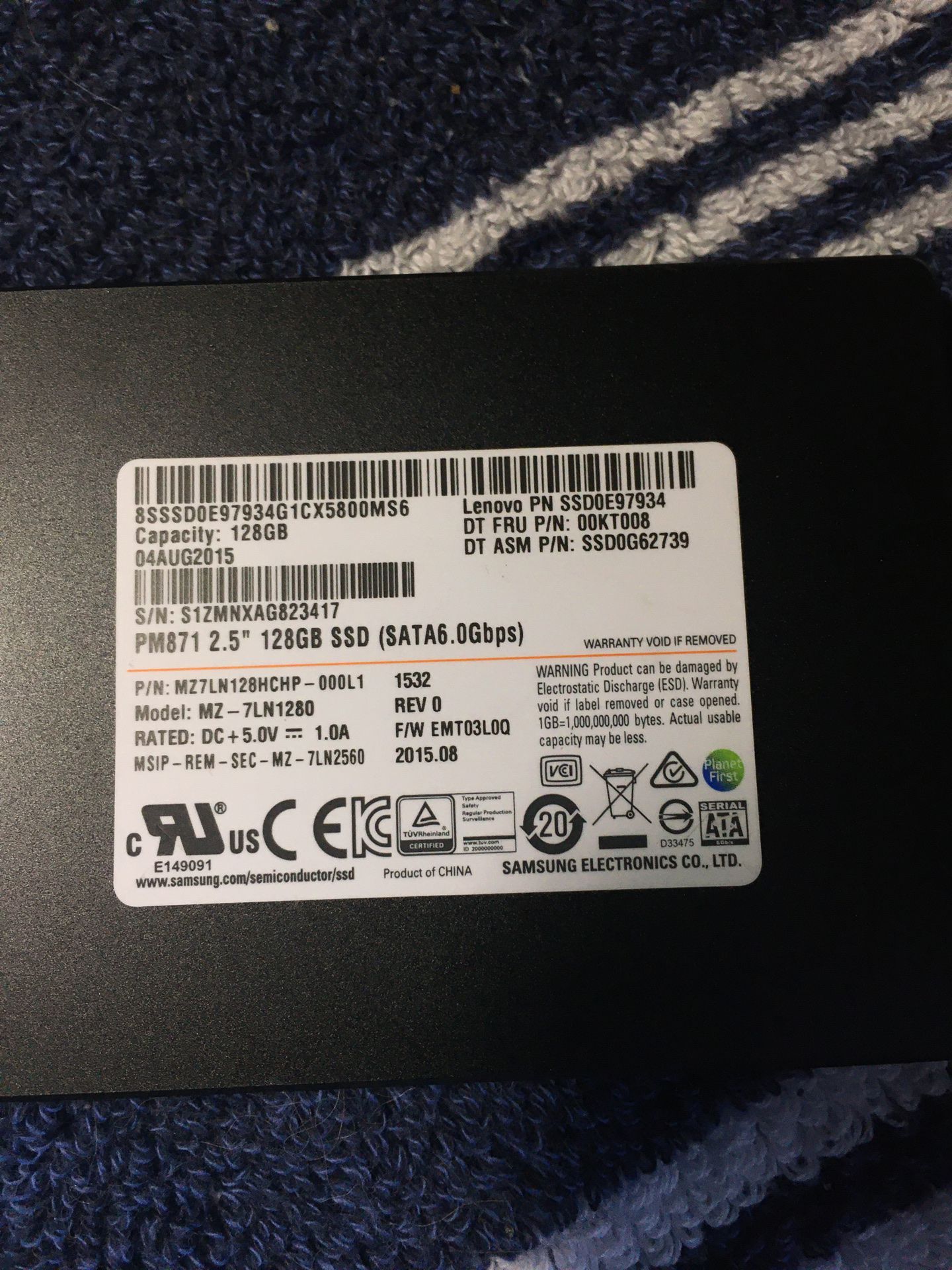 SSD Solid State hardrive 128 GB