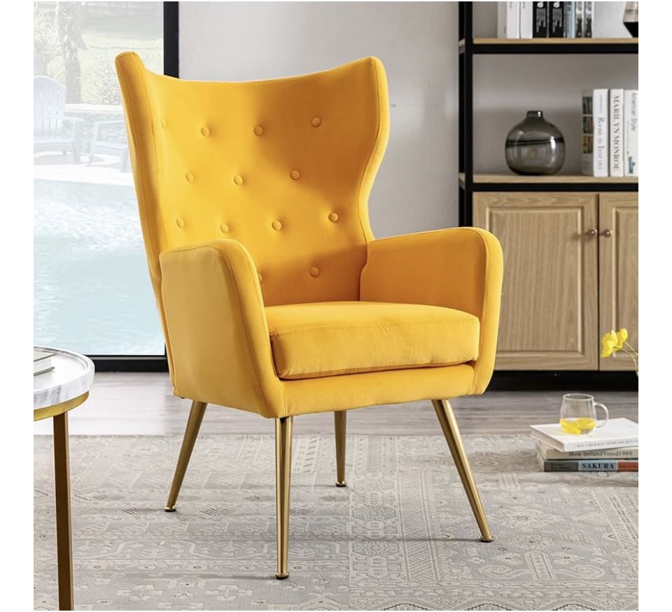 Velvet Wingback Chair