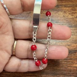 Linda Pulsera  de Coral Y Plata 925