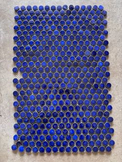 Penny Round Cobalt Blue Porcelain Mosaic Tile