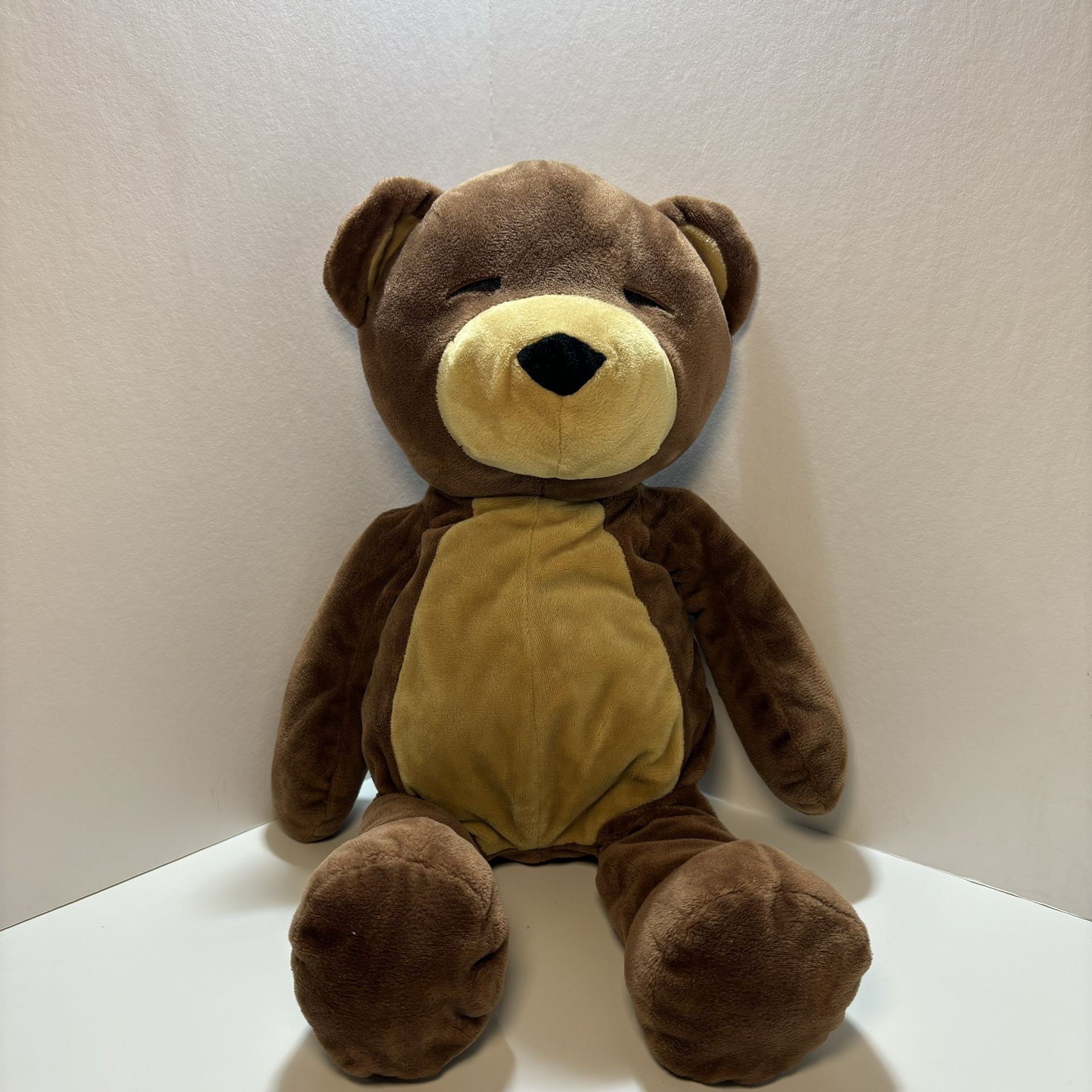 15" Manhattan Toy Company Sleeping Liam Brown Tan Teddy Bear Plush Stuffed 2015