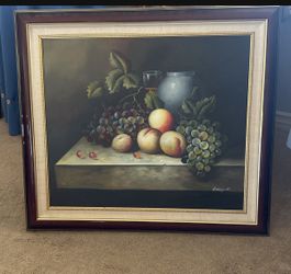 Still Life Oil On Canvas Painting