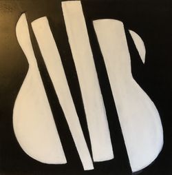 Guitar Art No. 2 - 20x20 Stretched Canvas w/ deconstructed image- one of a kind!