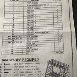 Bunkbed-Full/Twin/Twin Trundle with Dresser Drawers