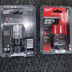 MIlwaukee M12 HIGH OUTPUT Batteries $30 Each