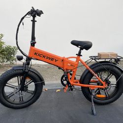 Kickwey 20 Inch Fat Tire Foldable Electric Bicycle 35 MPH 750w Motor
