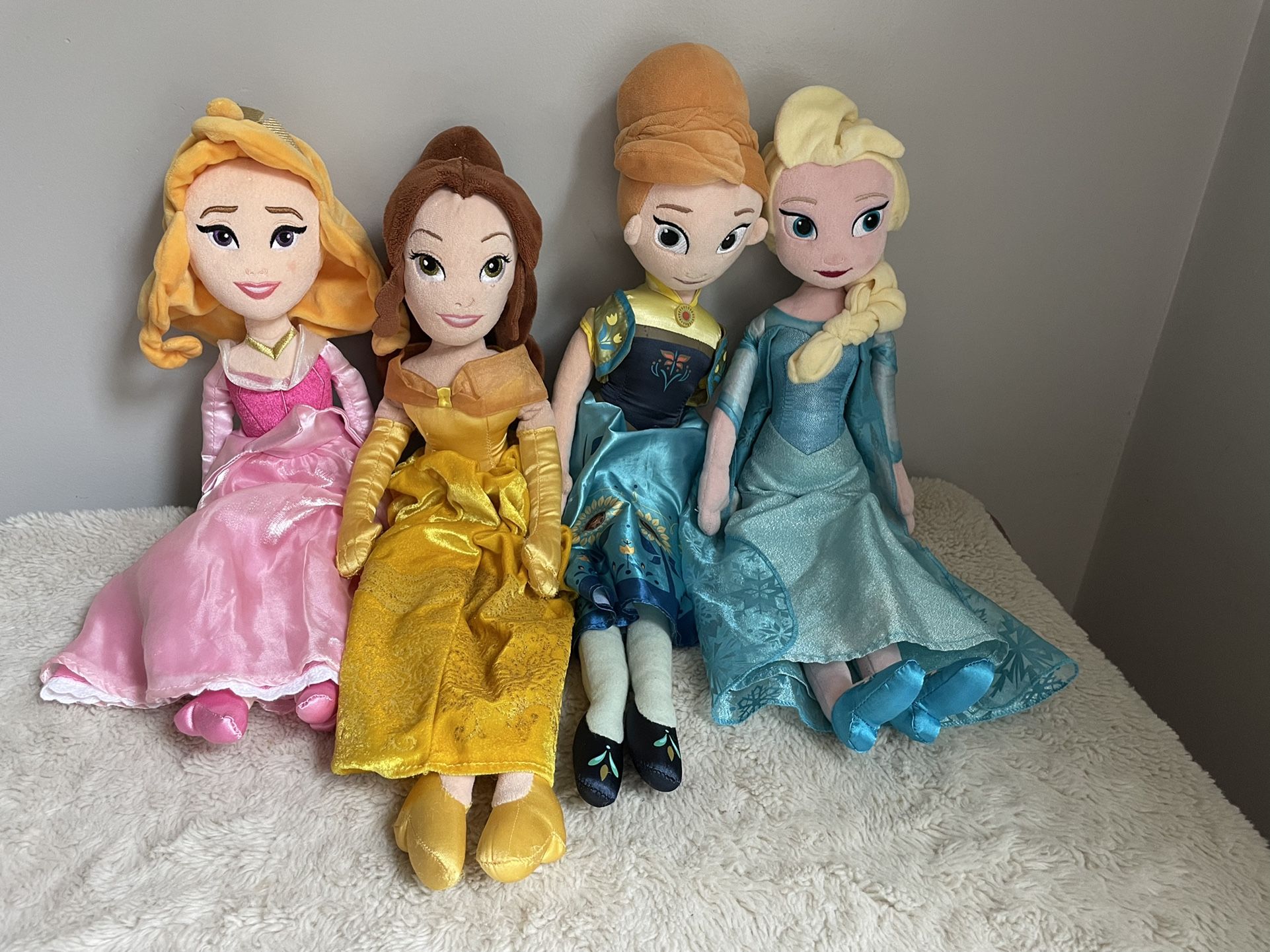 Disney Princess Soft Plush Doll Lot 