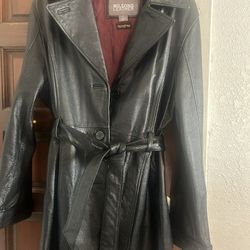 Women’s Genuine Wilsons Leather Jacket. Mid-Length/trench Style