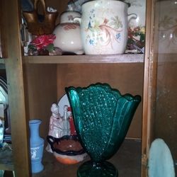 Beautiful Unique Dark Teal Vintage Vase