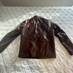 Kenneth Cole Leather Bomber Jacket