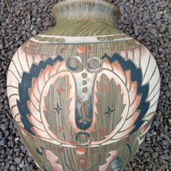 Vintage Hand Chased Ceramic Vase 