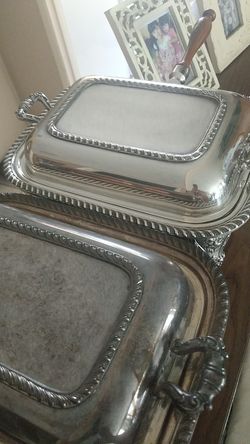 Silver antique serving dishes