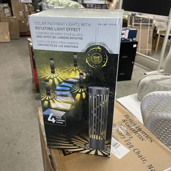 Rotating Solar Bollard Lights, 4-pack