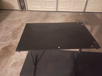 Black Desk with Metal Frame