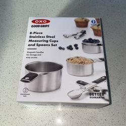 OXO Good Grips Stainless Steel Measuring Cups & Spoons Set 8 Piece 