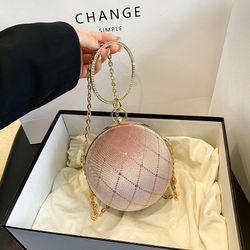 This year’s popular bag 2023 new bag women’s bag niche design cross-body bag versatile chain spherical small round bag