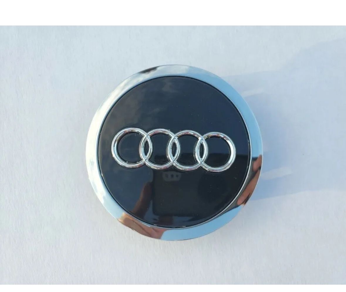 Set Of 4 Black Audi Wheel Center Caps