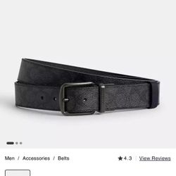 Coach Harness Buckle Cut To Size Reversible Belt, Size 42