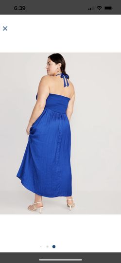NWT Fit & Flare Wrap Neck Satin Maxi Dress  Old Navy  XXL/20  Sapphire  for Sale in Aurora, CO - OfferUp