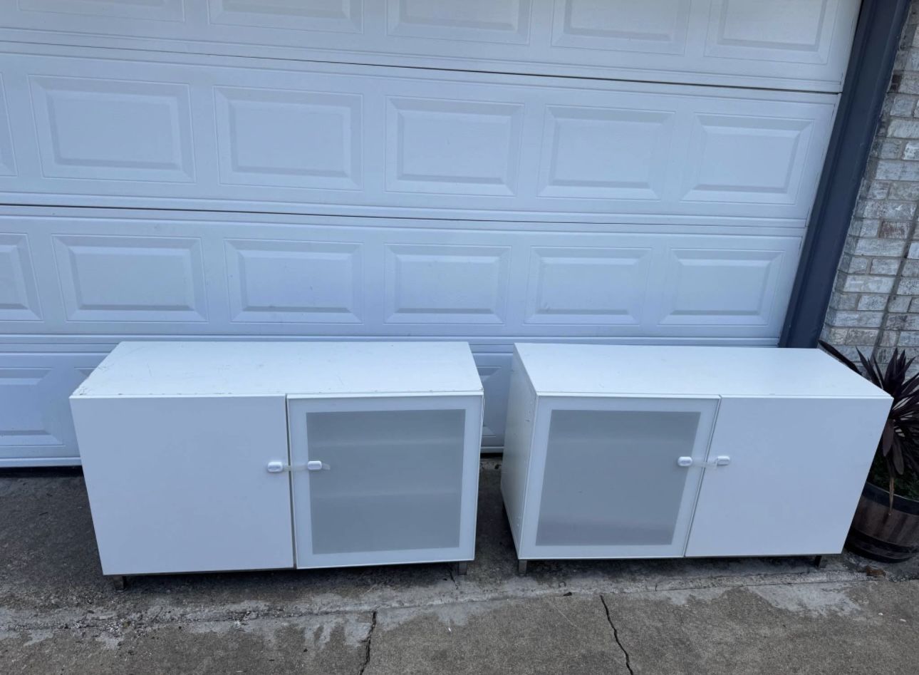 IKEA besta white cabinet set with frosted glass doors … Need To Be Gone By Friday!