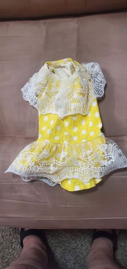 BEAUTIFUL DOG DRESS YELLOW SMALL