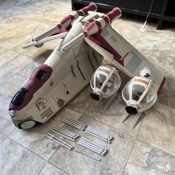 Star Wars Clone Wars Republic Gunship Crumb Bomber 100% Complete