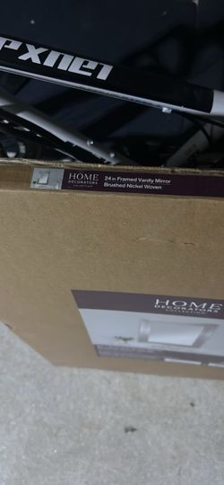 Home Decorators 24in Brushed Nickel Framed Vanity Mirror