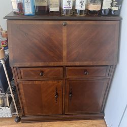 Heavy wood writing desk, real wood, mid-century, modern classic