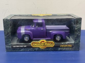 1997 ERTL American Muscle 1956 Ford Street Rod Purple Pickup Truck, 1/18, NIB