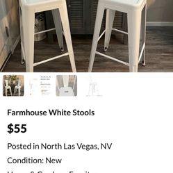 2 white chairs/ like new never used fully assembled.