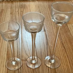 50 Glass Candle Holders-6,7 And 8 Inches Tall 