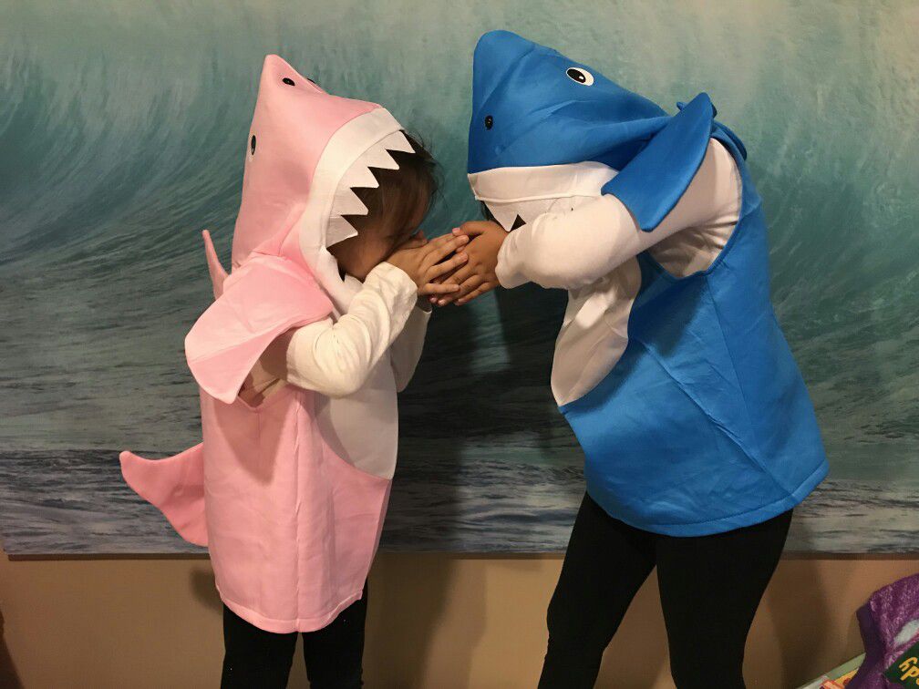 Cute Halloween Baby Shark costume 0-7 years Blue & Pink
