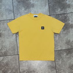 Stone Island 24113 60/2 Cotton Jersey Garment Dyed T-Shirt Yellow Size Large