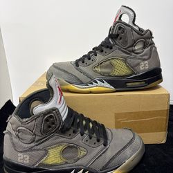 Nike Air Jordan 5 Retro Off-White, Size 10, OG None Muslin Metallic, DH8565-100