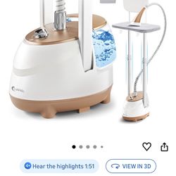 Steamer for Clothes,1800W Standing Garment Steamer 30s Heat-up with Adjustable Stable Double Rod,2-in-1 Flat & Hanging Ironing,Clothes Steamer with 10