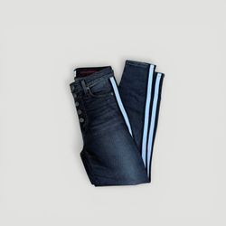 Alice + Olivia https://offerup.com/redirect/?o=QU8uTEE= High-Rise Skinny Jeans with Stripes, Size 29, MSRP $248