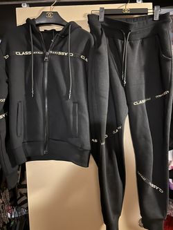 BLACK & GOLD WOMEN’S CLASS CAVALLI BY ROBERTO CAVALLI SWEATSUIT, SIZE S! ONLY WORN ONCE!!