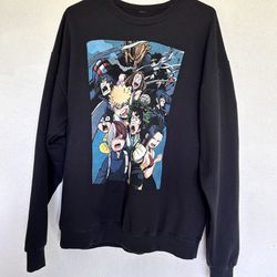 My Hero Academia Sweatshirt / Japanese Manga Anime / Long Sleeve Top / Black / Gift / Men  Women Teen